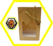 Geschenktragtasche natur mit Fenster  115x65x147